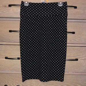 LuLaRoe Cassie Skirt!  Black with white polka dots.  Knee length.  Never worn!
